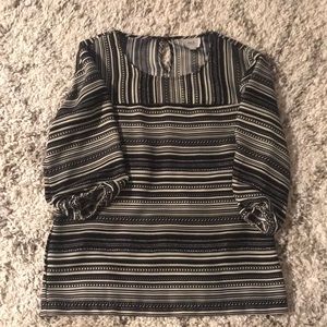 Striped 3/4 sleeve blouse